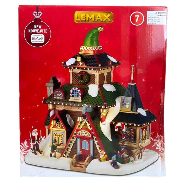 Lemax Elwoods Elf Lodge Lighted Christmas Village House Santas Wonderland 45224 - Picture 6 of 9